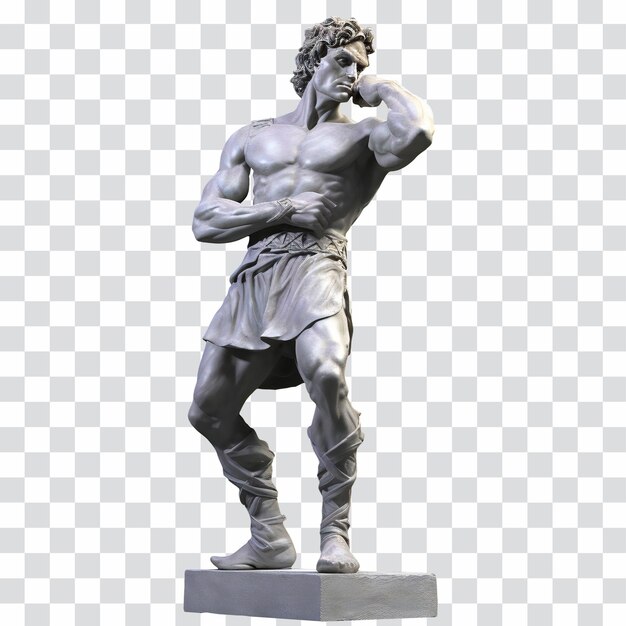 PSD marmor-bodybuilder-statue isoliert generative ai kunst