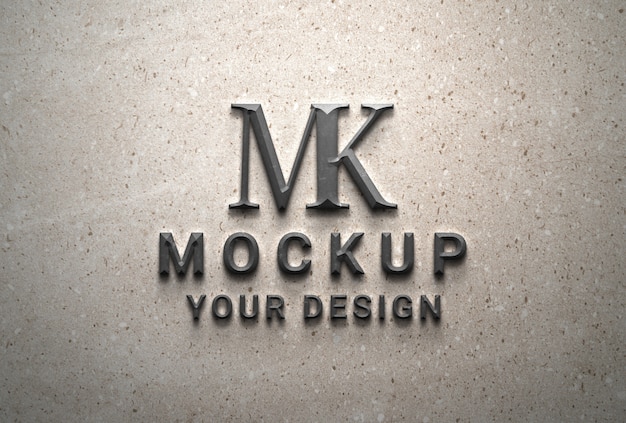 PSD marmor-logo-design-mockup mit lichtern