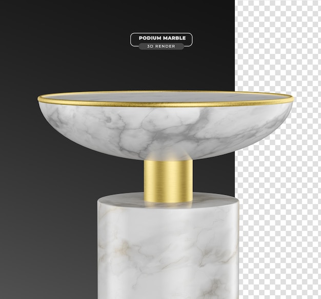Marmorpodium 3d realistischer render mit transparentem hintergrund