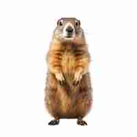 PSD une marmotte mignonne debout dans la nature transparent generative ai