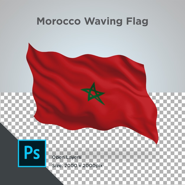 PSD marokko flag wave design transparent