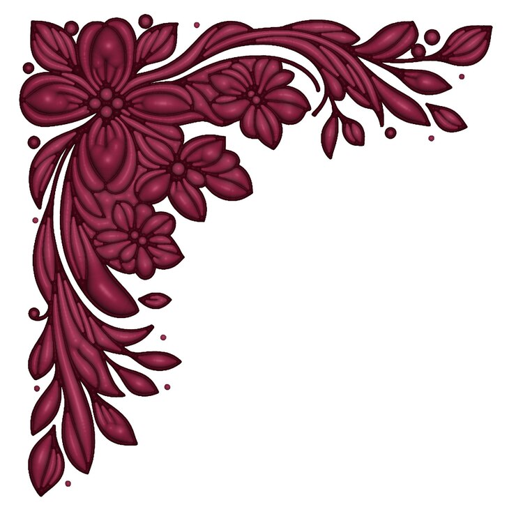PSD maroon floral corner design