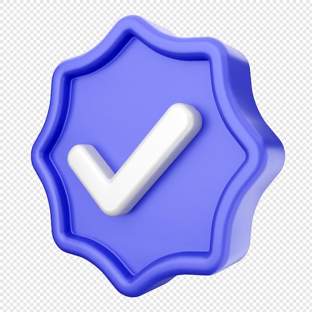 Marque de contrôle de vérification 3d approuve