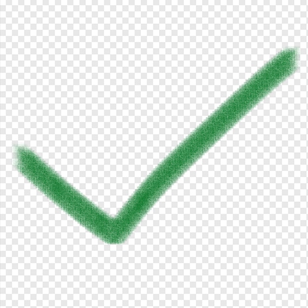 marque de contrôle verte png élément de fond transparent traits de pinceau stylo vert