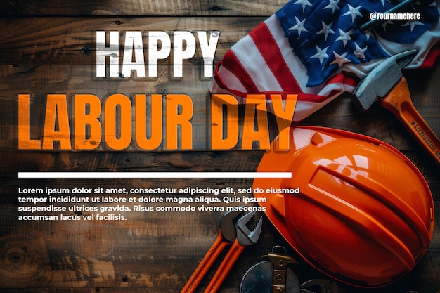 PSD marque la importancia de los trabajadores de la construcción en el concepto del día feliz del trabajo