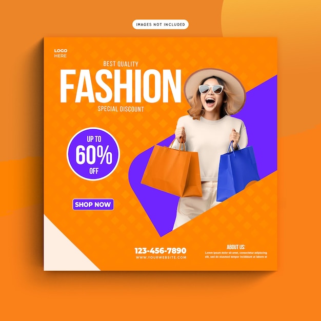 La marque de mode, les médias sociaux, le post design, le psd, le modèle.