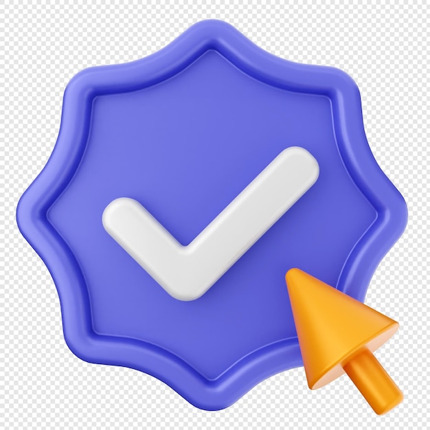 Marque de vérification 3D approuve cliquez