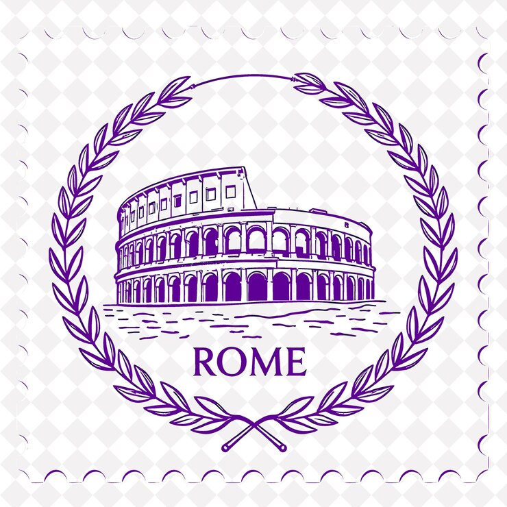 PSD marque de la ville de rome avec une couleur de terre cuite monochrome décoration du colosseum tone de sépia effet branc d'olive