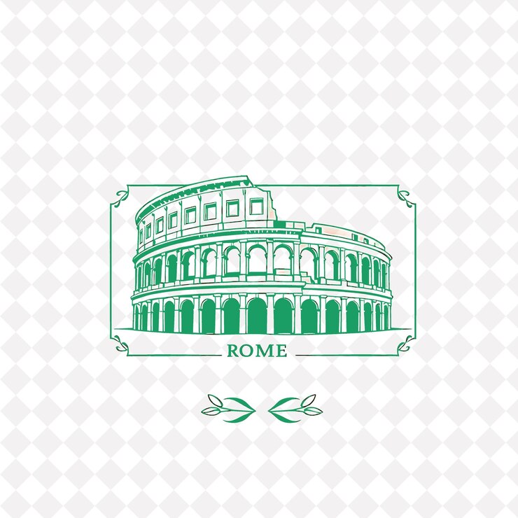 PSD marque de la ville de rome avec une couleur de terre cuite monochrome décoration du colosseum tone de sépia effet branc d'olive
