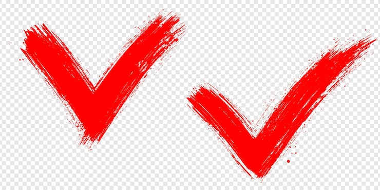 PSD marques de contrôle rouges dessinées à la main