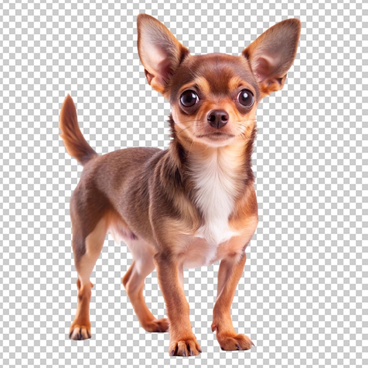 PSD marrón muy de pie chihuahua fondo transparente