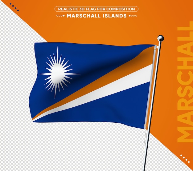 Marschallinseln Flagge für Kompositionswiedergabe isoliert