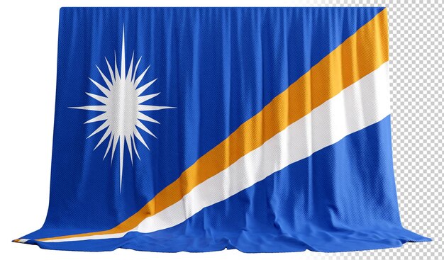 marshall islands flag curtain in 3d rendering embracing the marshall islands' rich heritage
