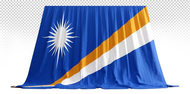 marshall islands flag curtain in 3d rendering embracing the marshall islands' rich heritage