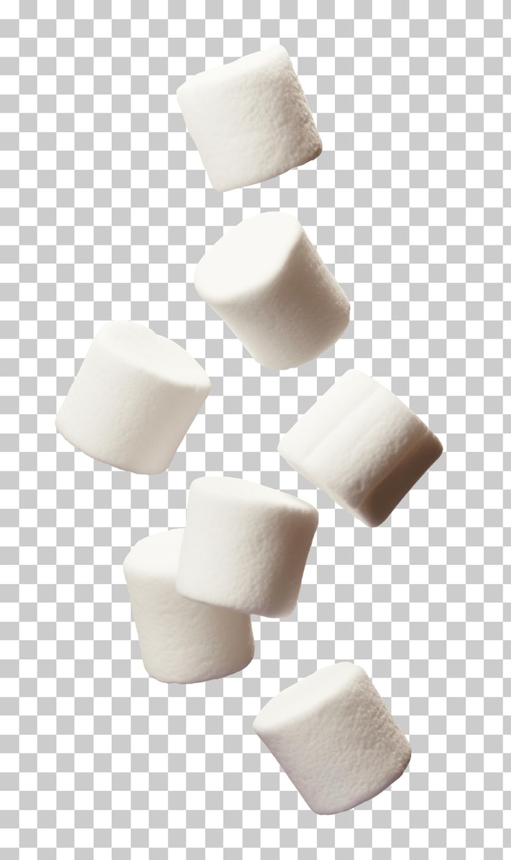 PSD marshmallow che cadono isolati su sfondo trasparente png psd