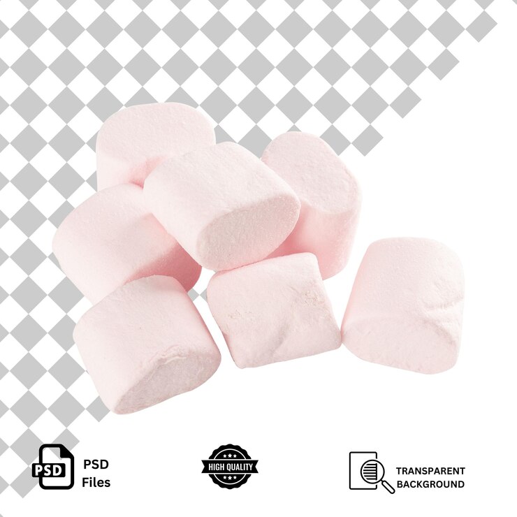 PSD marshmallow isolado em fundo transparente