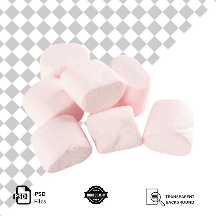 PSD marshmallow isoliert auf durchsichtigem hintergrund
