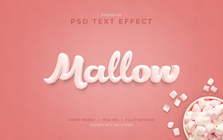 PSD marshmallow psd text effect mockup