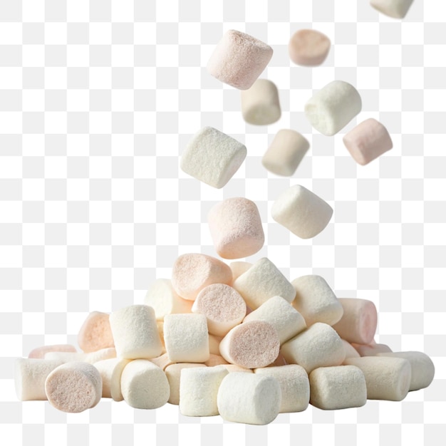 Marshmallows auf durchsichtigem Hintergrund