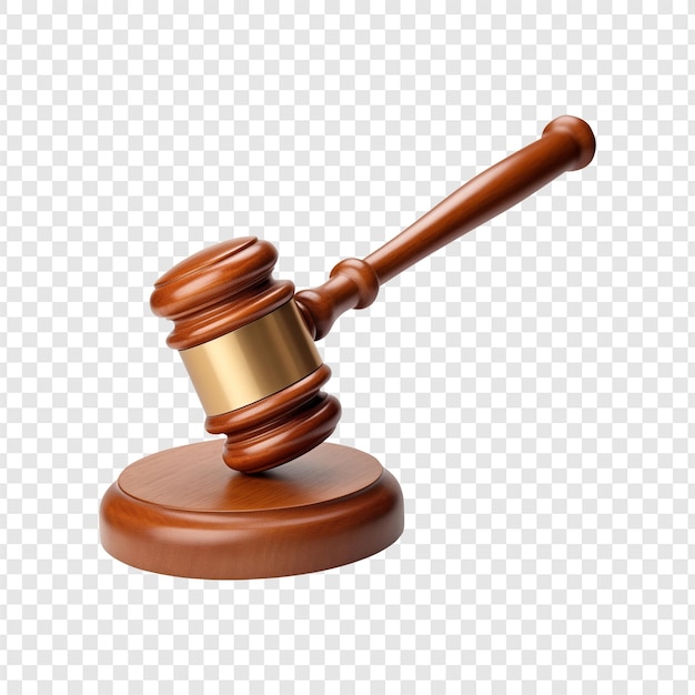 Le marteau en bois sur un support - Symbole de justice et d'autorité