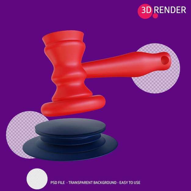 Marteau D'essai D'icône De Rendu 3d