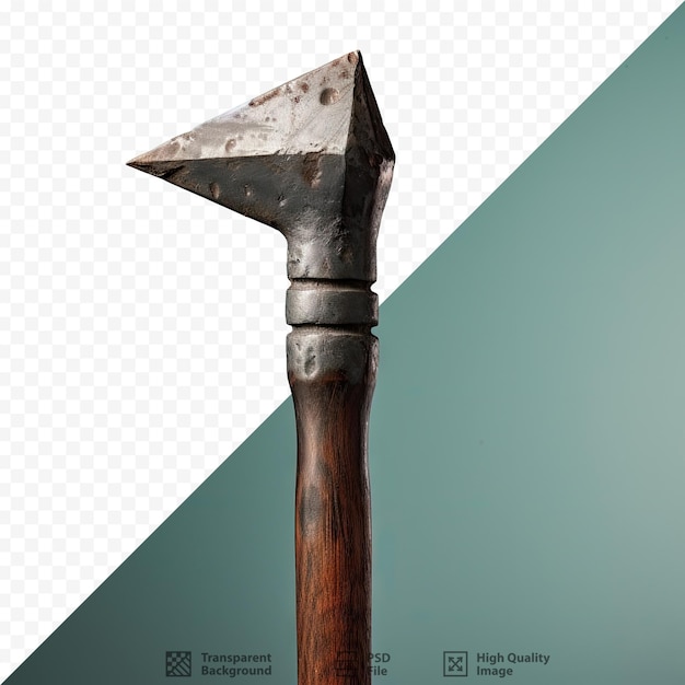PSD un marteau avec un manche en bois sur lequel est écrit « le mot ».