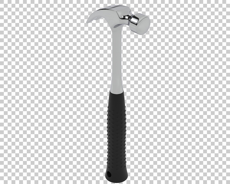 PSD martelo de garra na ilustração de renderização 3d de fundo transparente