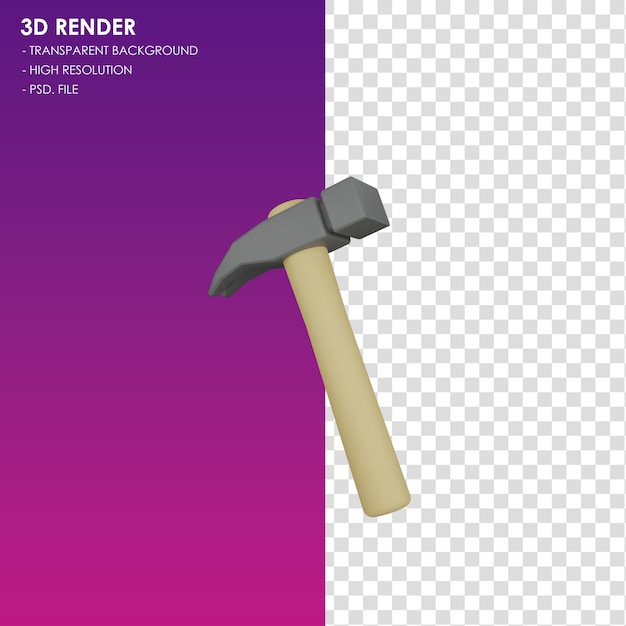 El martillo del icono 3D