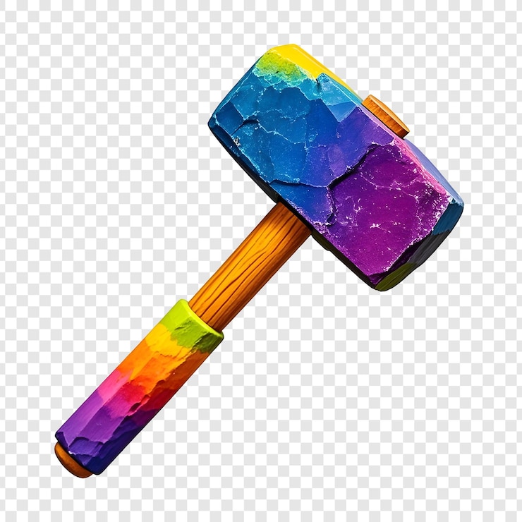 PSD martillo de piedra arcoíris
