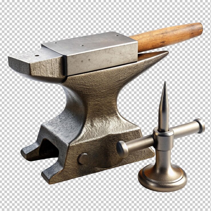 PSD martillo y yunque sobre un fondo transparente
