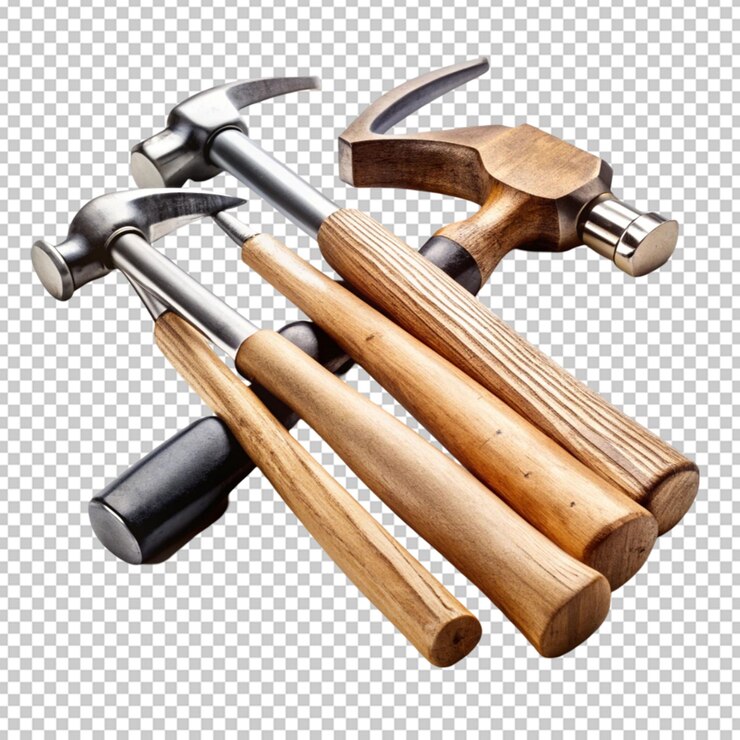 martillos de construcción naturaleza muerta sobre fondo blanco