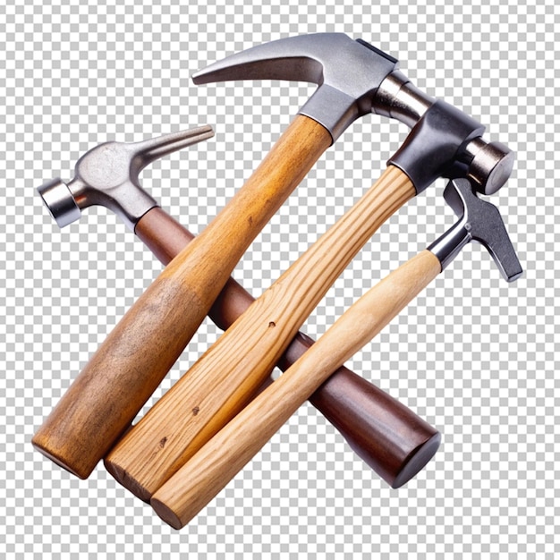 martillos de construcción naturaleza muerta sobre fondo blanco