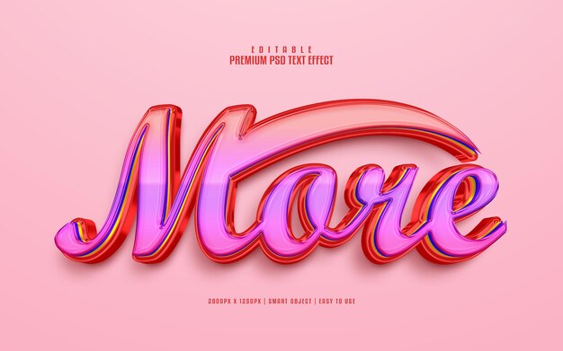 Más efecto de texto psd premium editable en 3d