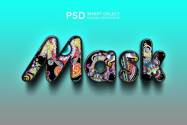 PSD máscara 3d efecto de texto psd