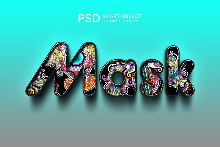 PSD máscara 3d efecto de texto psd