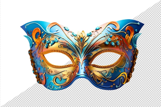 PSD máscara de carnaval azul colorida psd