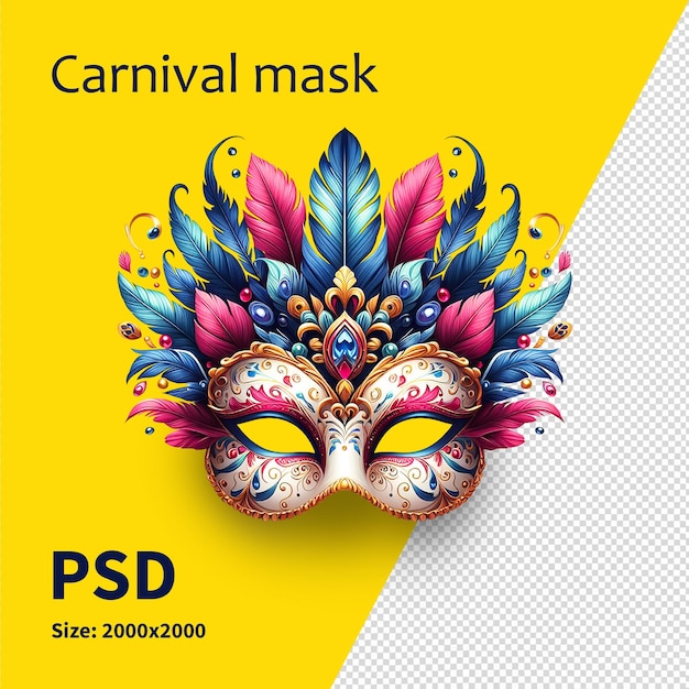 PSD máscara de carnaval brasileño psd sin fondo