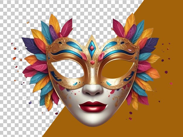 Máscara de carnaval con confeti