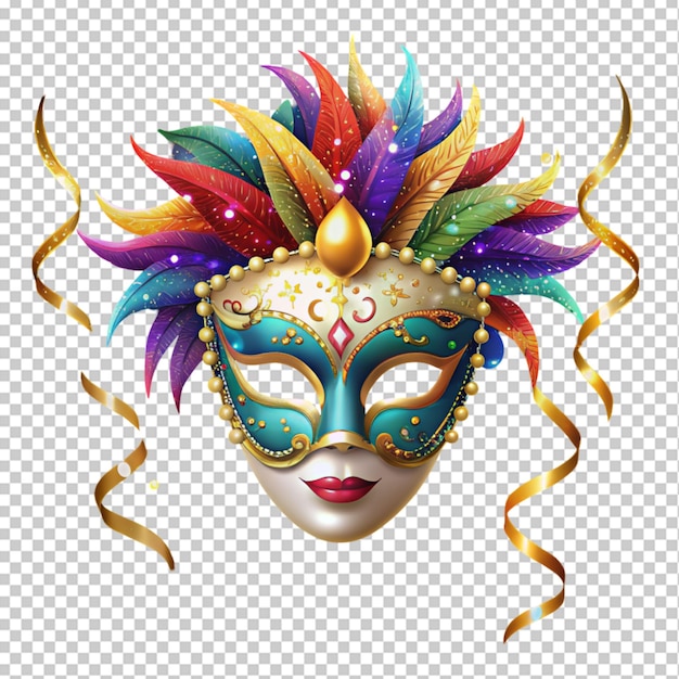 PSD máscara de carnaval con confeti