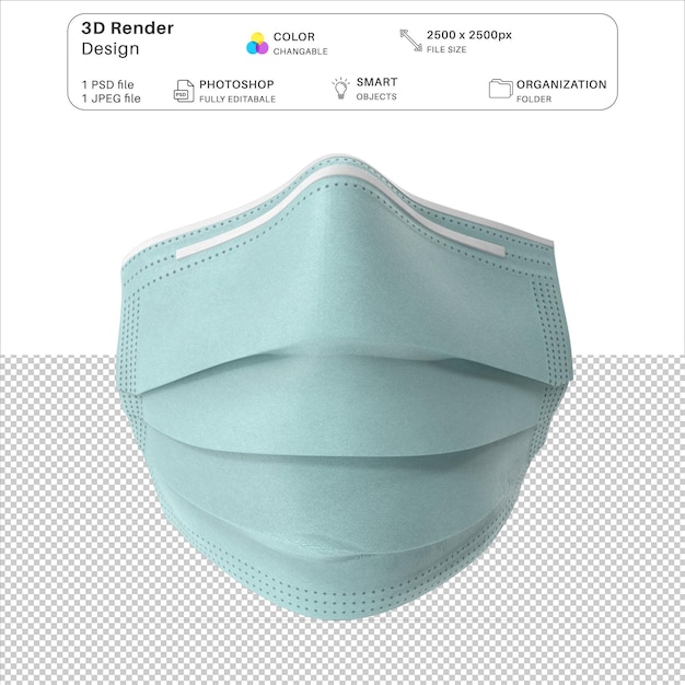 Máscara cirúrgica Máscara de modelagem 3D PSD