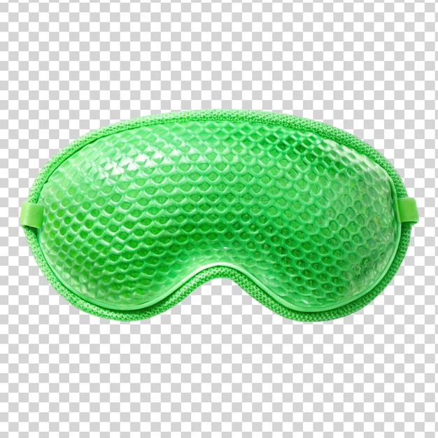 Máscara de dormir verde isolada sobre um fundo transparente