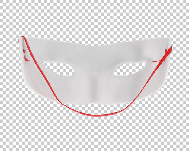 Máscara de festa em branco na ilustração de renderização 3d de fundo transparente