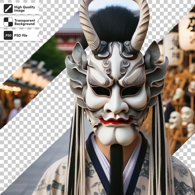 PSD máscara de kabuki psd em fundo transparente com camada de máscara editável