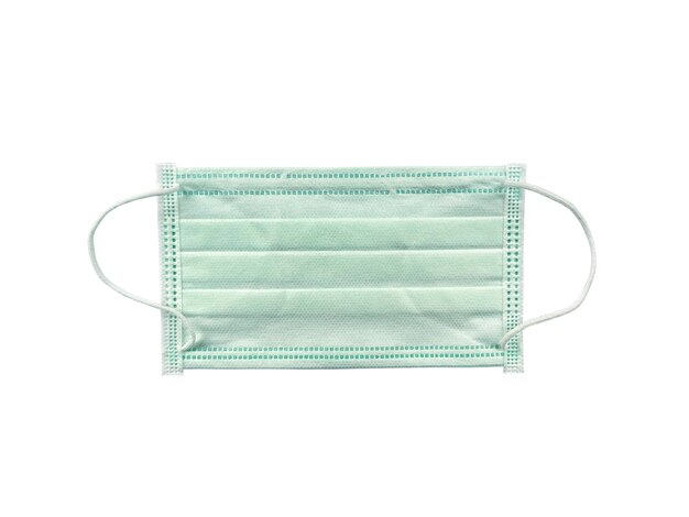 Máscara de médico e proteção contra o vírus da corona com fundo transparente.