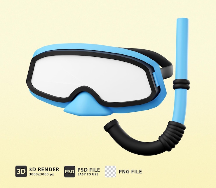 máscara de snorkel de ícone 3d