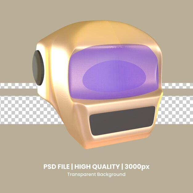 PSD máscara de soldagem de ícone 3d renderizada isolada no fundo transparente