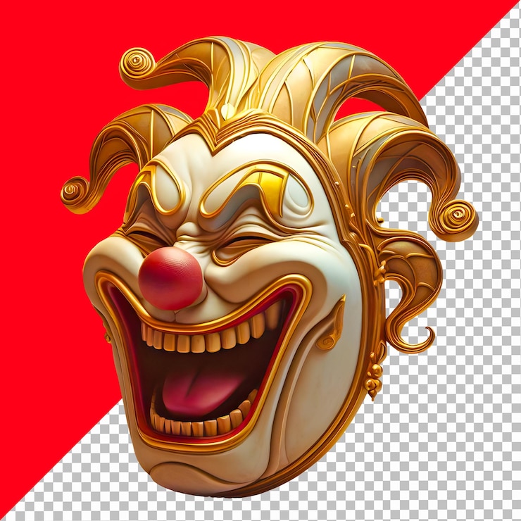 PSD máscara de teatro de comédia isolada em fundo transparente