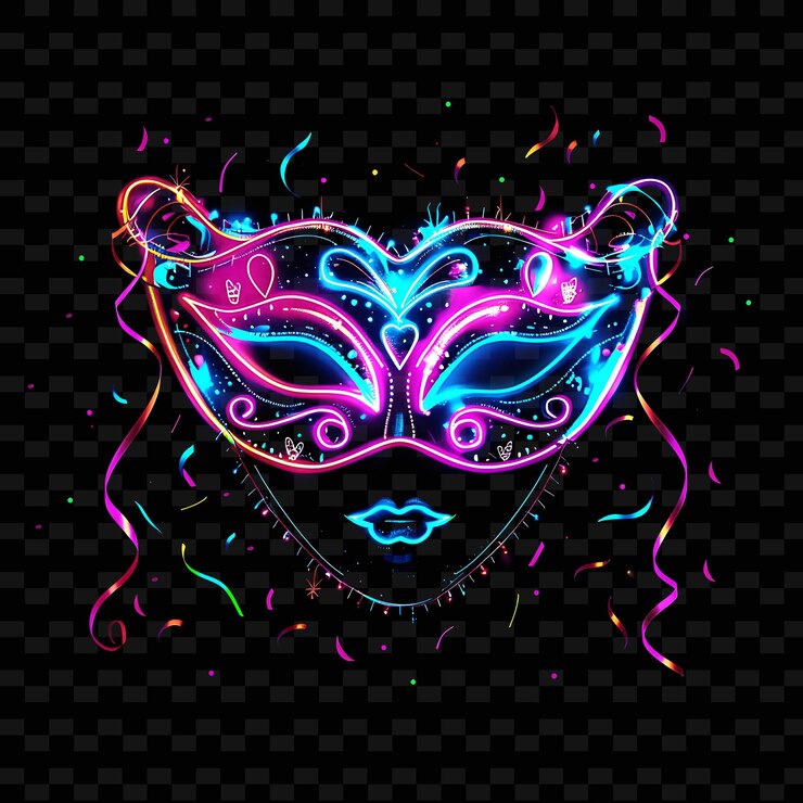 PSD una máscara con un fondo colorido y luces coloridas