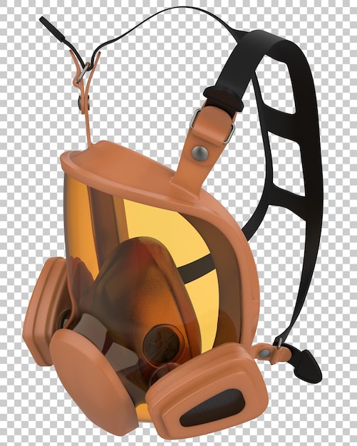 Máscara de gas en la ilustración de renderizado 3d de fondo transparente