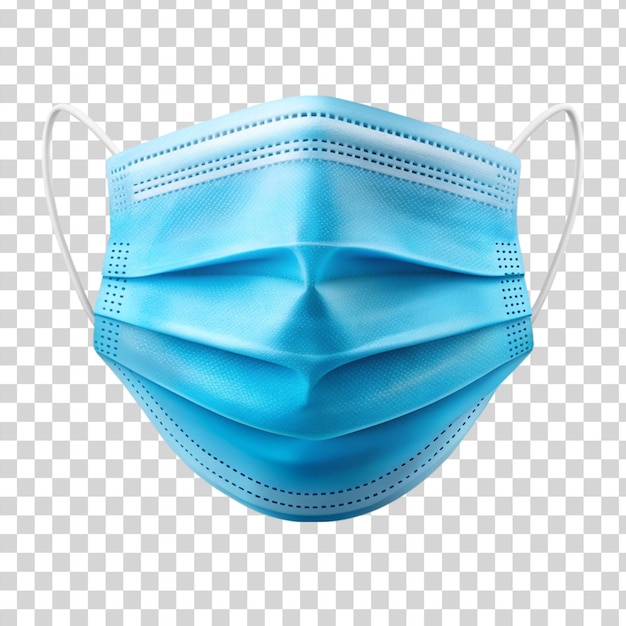 PSD máscara médica azul isolada em fundo transparente